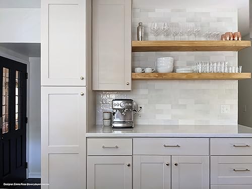 Miniatura 6 de Bedrosians DECCLOBLU28G Cloe - Baldosa de cerámica brillante de 2.5 x 8 pulgadas, color azul (paquete de 76 unidades, 10.64 pies cuadrados)