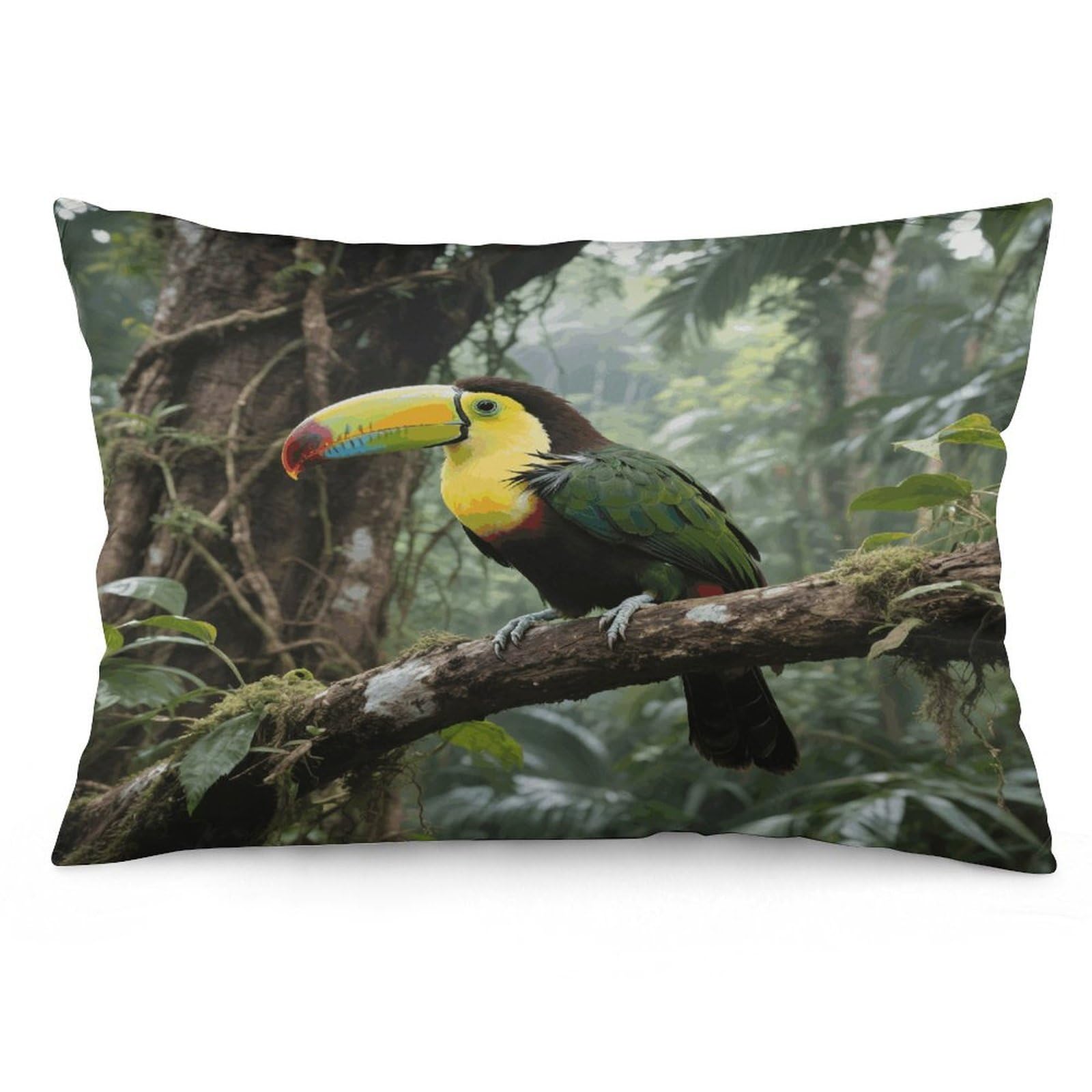 Parrot Bird Throw Pillow Cover Soft Pillow Case Decorative Lumbar Pillow Cover Cozy Throw Pillowcase Polyester Rectangular Cushion Case Decor for Couch Sofa Bed