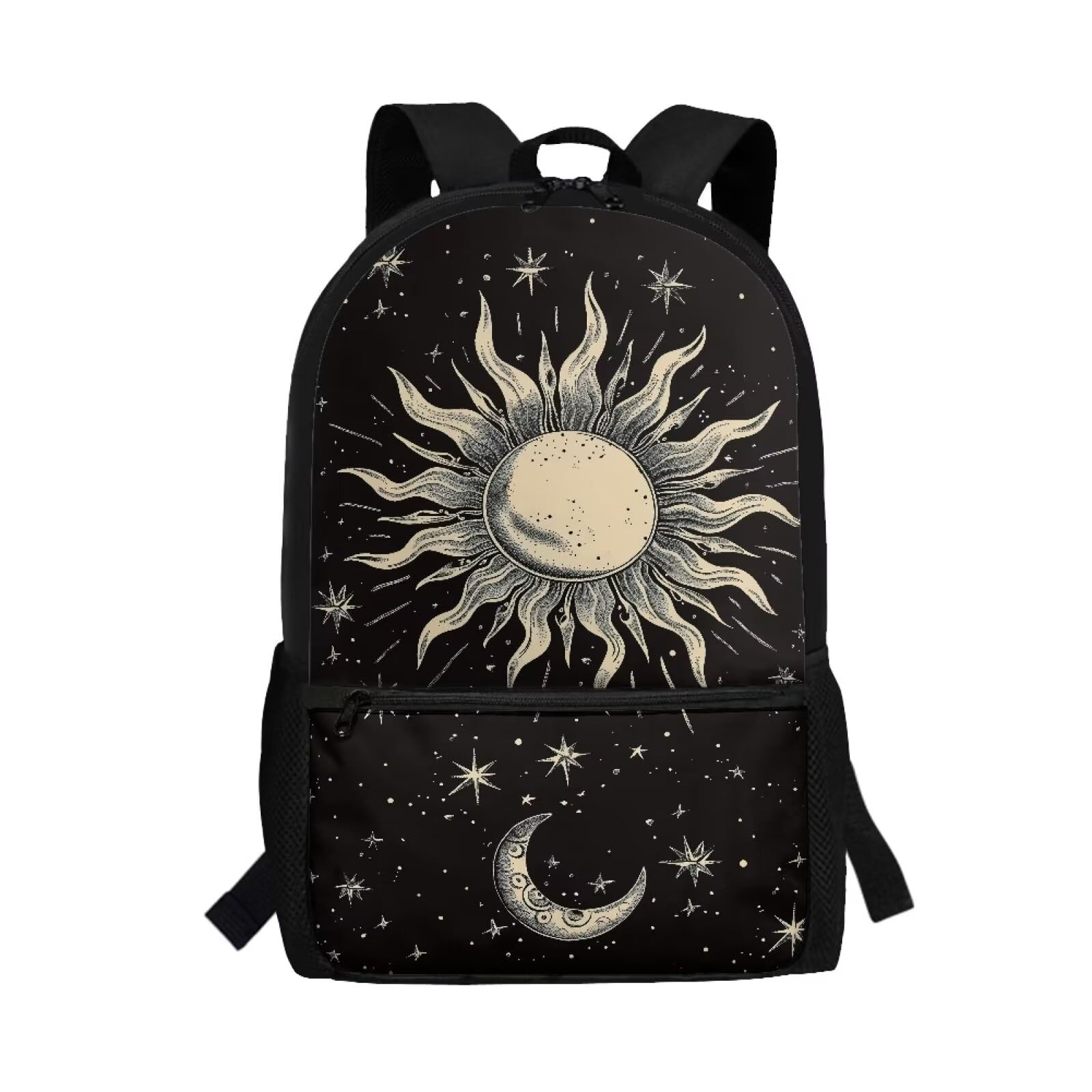 Luarisgur School Backpack for Boys 16-18 Moon and Sun High School Backpack for Teen Girls Small Bookbag Lightweight Elementary Middle School Student