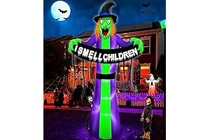 8Ft TURNMEON Halloween Blow Up Witch Outdoor Inflatables Yard Decoration with Scary LED Lights
