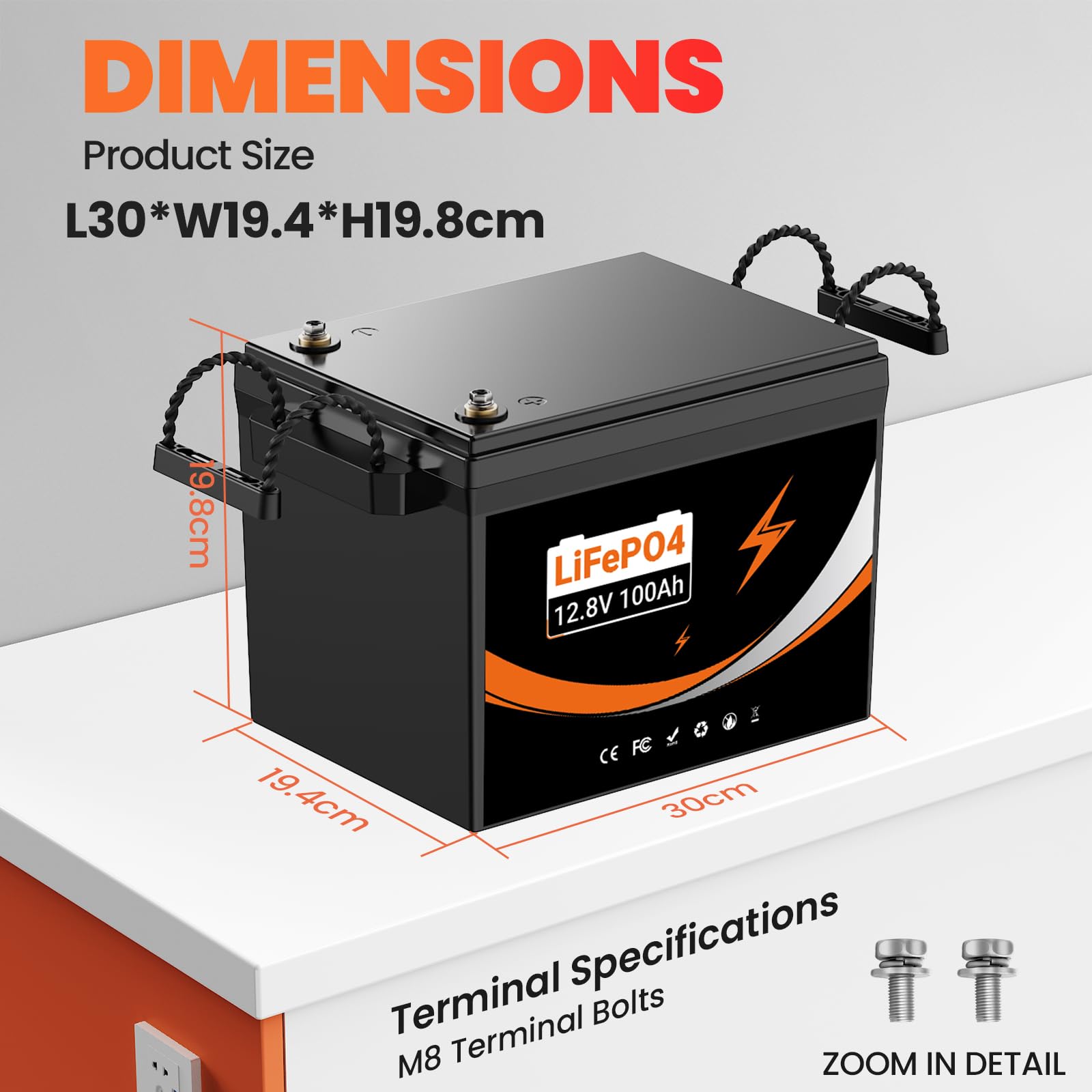 Batterie lithium Ultimatron 12V/100Ah Smart LiFePO4 BMS intégré