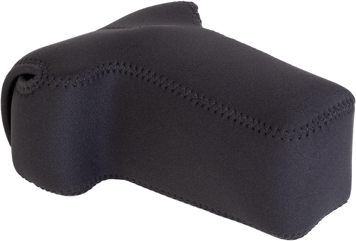 OP/TECH USA Soft Pouch – Compact digital camera case, lightweight accessories pouch, sleek neoprene sleeve for DSLR, perfect for backpacks & travel – durable protection in style D-SLR Zoom Black