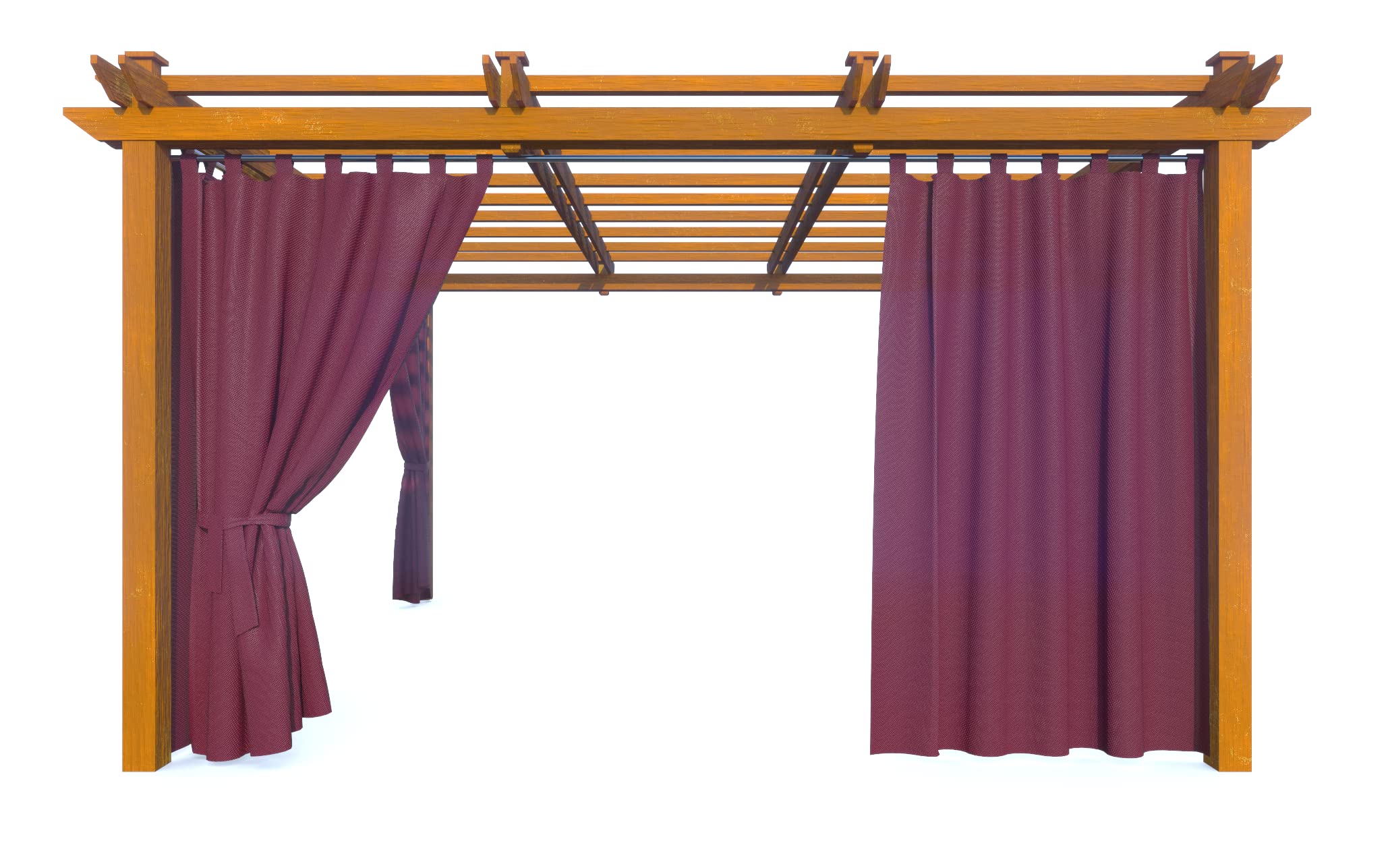 HOME DEKO Rideau de Terrasse, Imperméable, pour Jardin, Balcon, Pergola & Pavillon, Passants Auto-agrippante, Protection Contre Le Soleil, la Pluie & Le Vent, Vert Clair, 200 x 155 cm, 2 Pièces