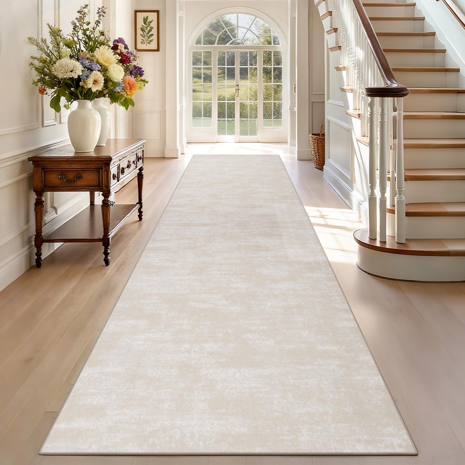 Tappeto Runner per Corridoio Tappeto Cucina Passatoia Antiscivolo Lavabile 100 x 180 cm Tappeto Corridoio Tappeti Runner Passatoia Tappetino per Soggiorno Entrata Ingresso Beige