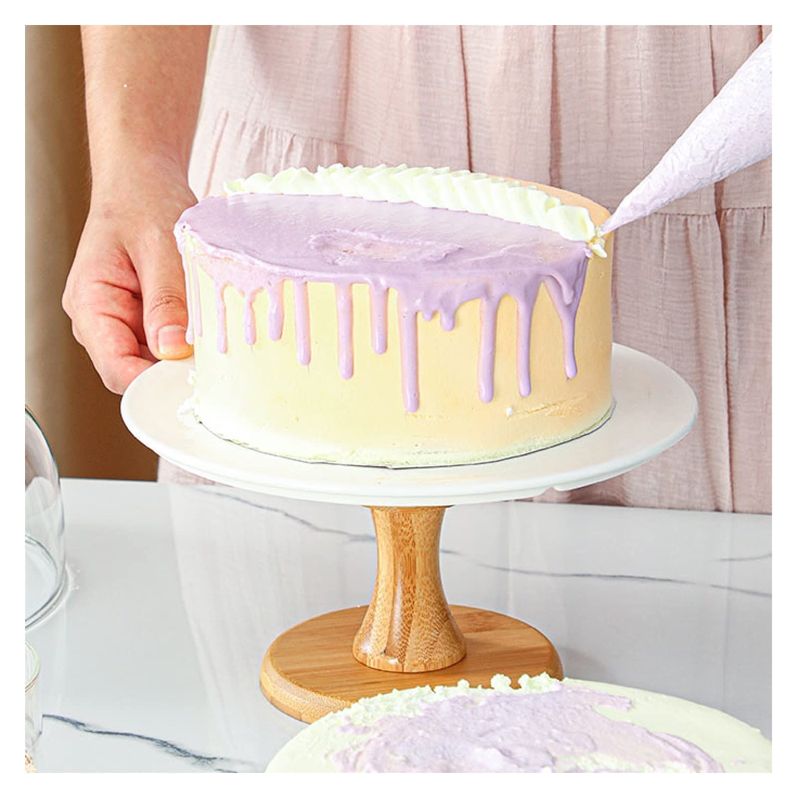 Support rotatif pour gâteau Plateau à gâteau d'anniversaire plateau haut rotatif en céramique confiserie Dessert présentoir à gâteau présentoir à gâteau de fête présentoir à Dessert Outil d'affichage