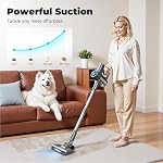 Aspirateur sans fil avec auto-remorque, 8-in-1 Aspirateurs pour la maison, Aspirateur léger puissant avec LED Écran, Aspirateur rechargeable pour tapis, Cheveux d'animaux, Planchers de bois franc (Grayblue)