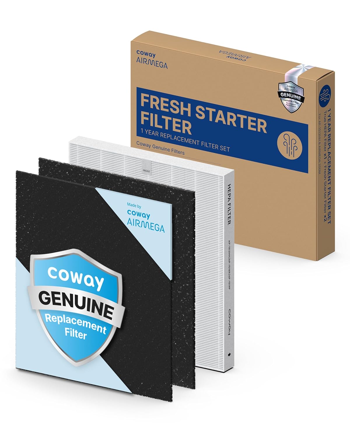 COWAY AP-1512HH 200M Air Purifier Filter Replacement Fresh Starter Pack 2 Fresh Starter Deodorization Filters and 1 True