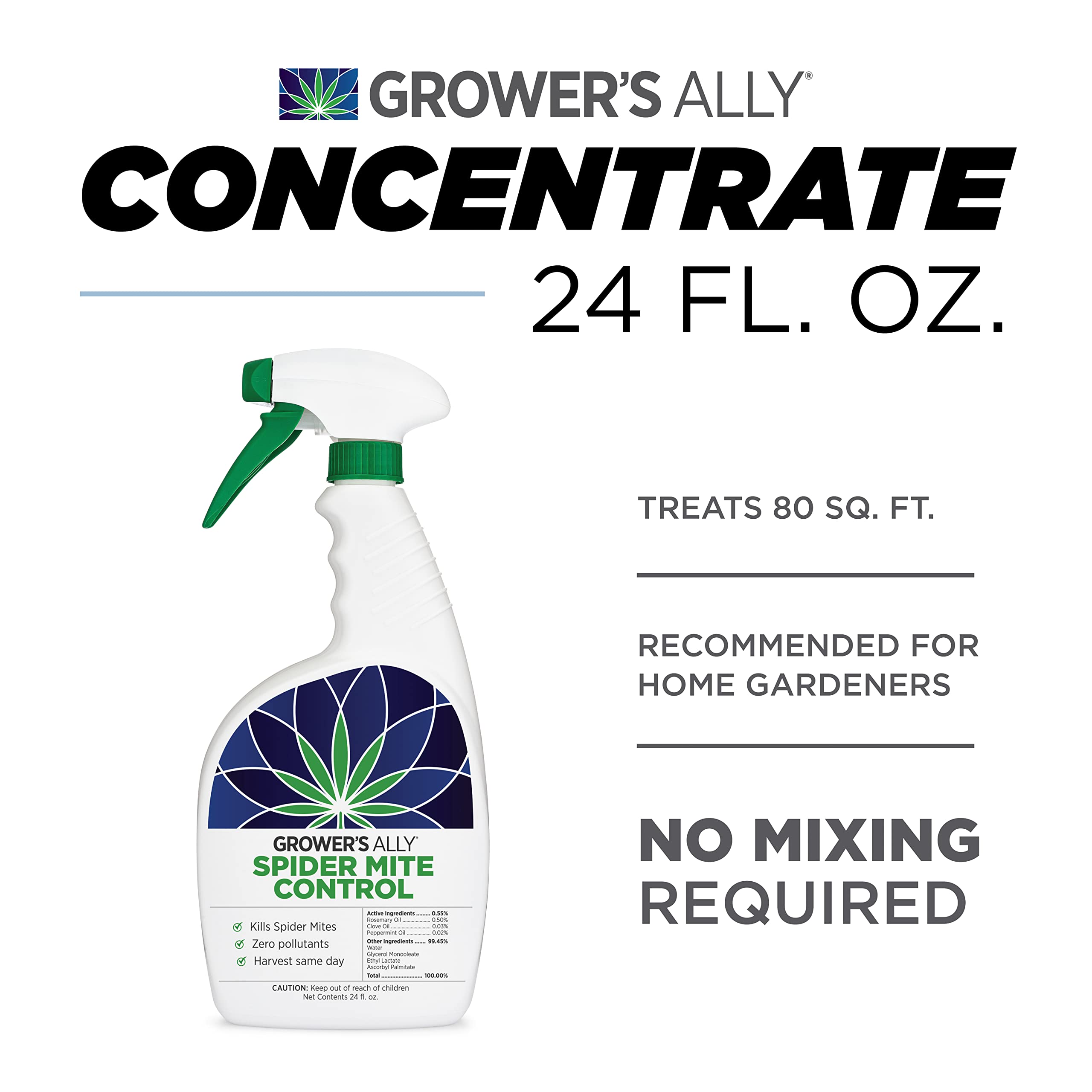 Spray de control de ácaros de araña, listo para usar, 24 onzas, mata insectos y ácaros de araña natural con aceite de romero, con la confianza de los cultivadores para uso en interiores 6