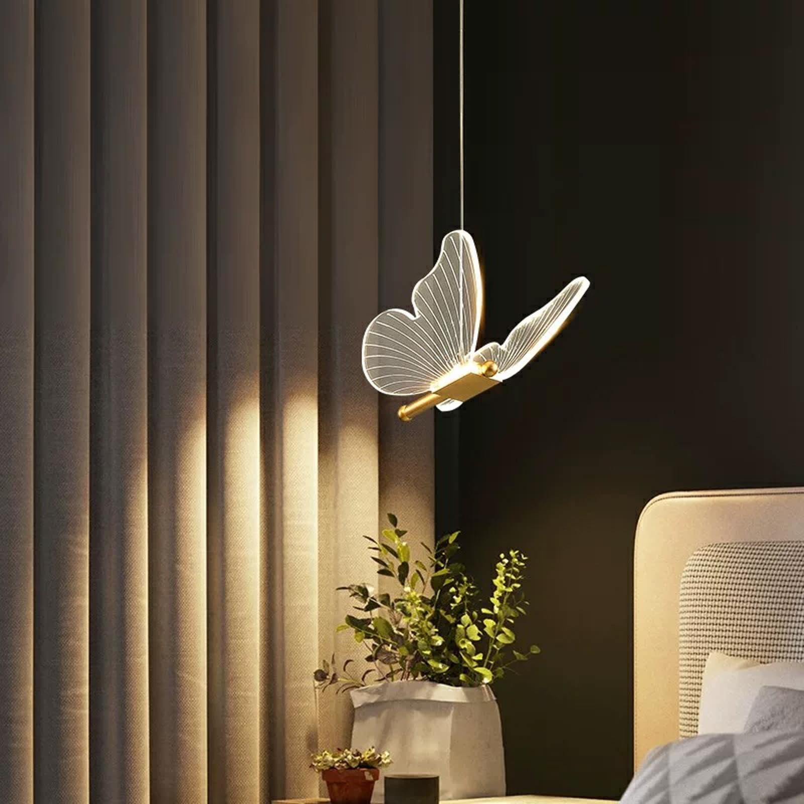 Lampa Wisząca Motyl, Nowoczesna Oświetlenie LED do Wnętrz Domu
