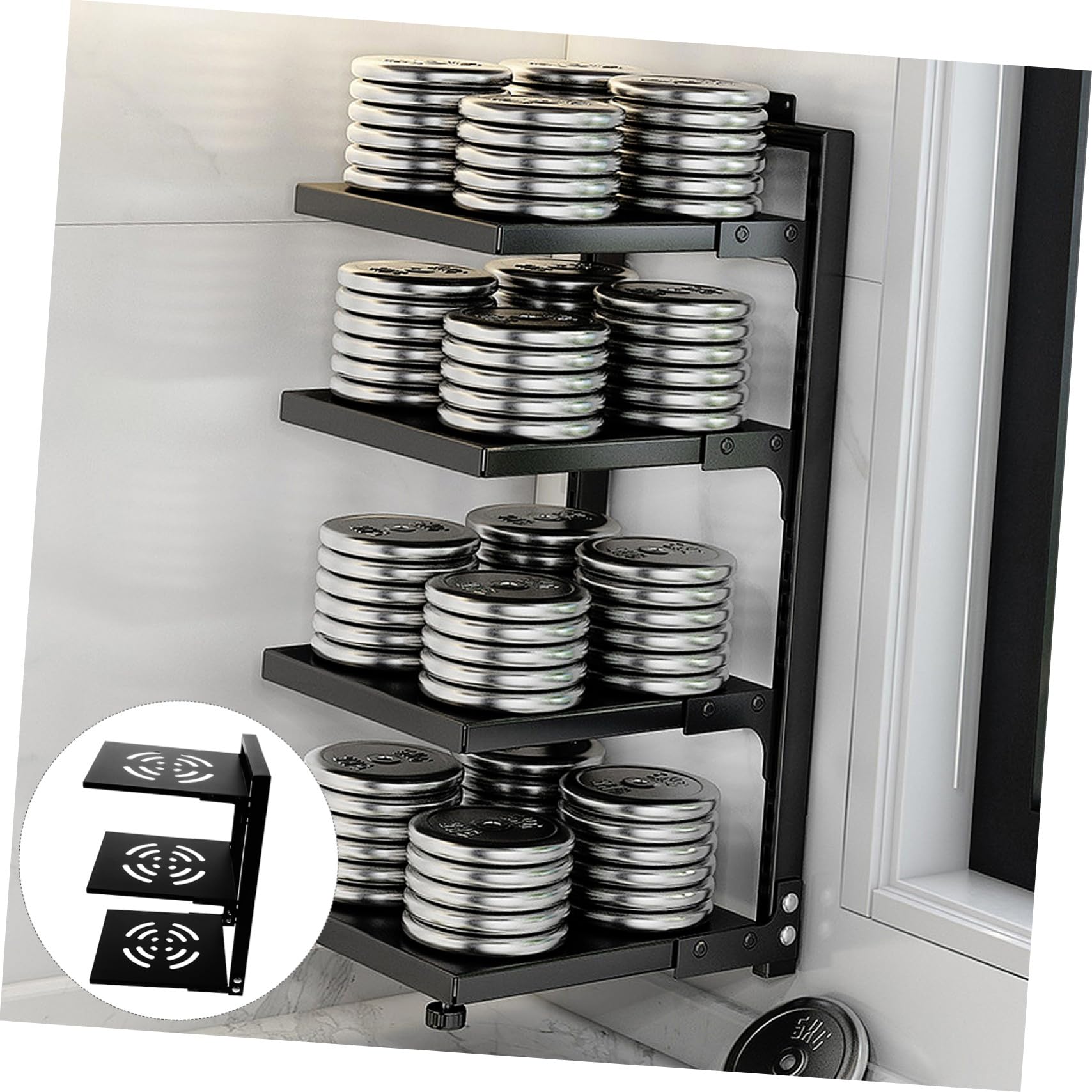Toyvian Organizzatore Pentole Verticale in Acciaio al Carbonio Nero a 3 Livelli Spazio Regolabile e Alta Capacità, per Armadio o Sotto Lavabo in Cucina