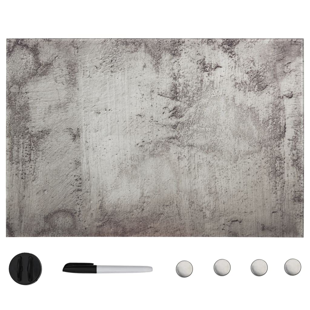 Pizarra magnética de cristal templado de seguridad 60 x 40 cm, borrable magnética, con montaje en pared, incluye imanes, bolígrafo blanco, borrador para oficina, oficina en casa, escuela