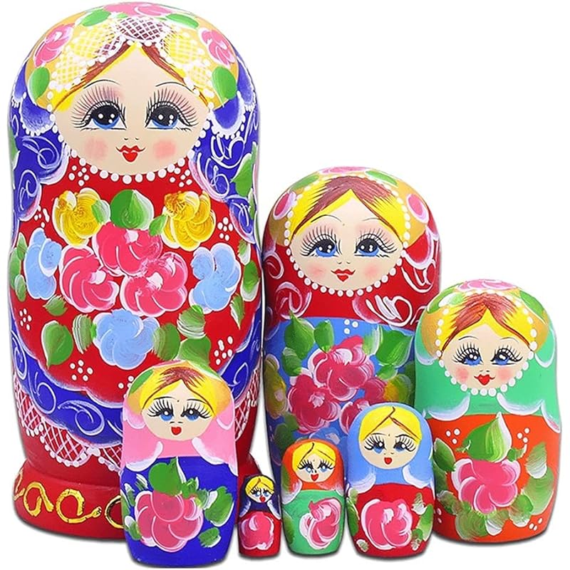 おもちゃ スタイルズ Styles ロシアの人形 ロシアのネスティング人形7個セットbasswood Matryoshkaの装飾クラフトギフト手描きのネスティング人形のお土産の玩具 理想的な贈り物 Color A Pfmzfpszvb Www Orphanedheart Org