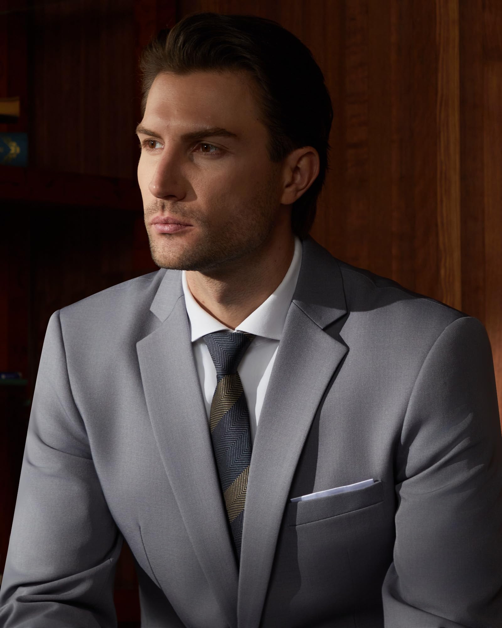 Anzug Herren Slim Fit 2 teilig Business Anzüge Herrenanzug Sakko Hose | Pflegeleichter knitterarmer Herrenanzug für Business, Büro, Vorstellungsgespräch, Hochzeit, Feiern und formelle Anlässe