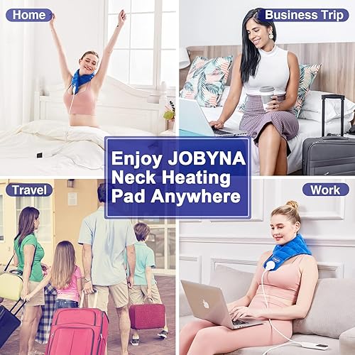 Miniatura 8 de JOBYNA Almohadilla térmica para el cuello, calentador eléctrico manos libres para aliviar el dolor de cuello, almohadilla térmica rápida mejorada