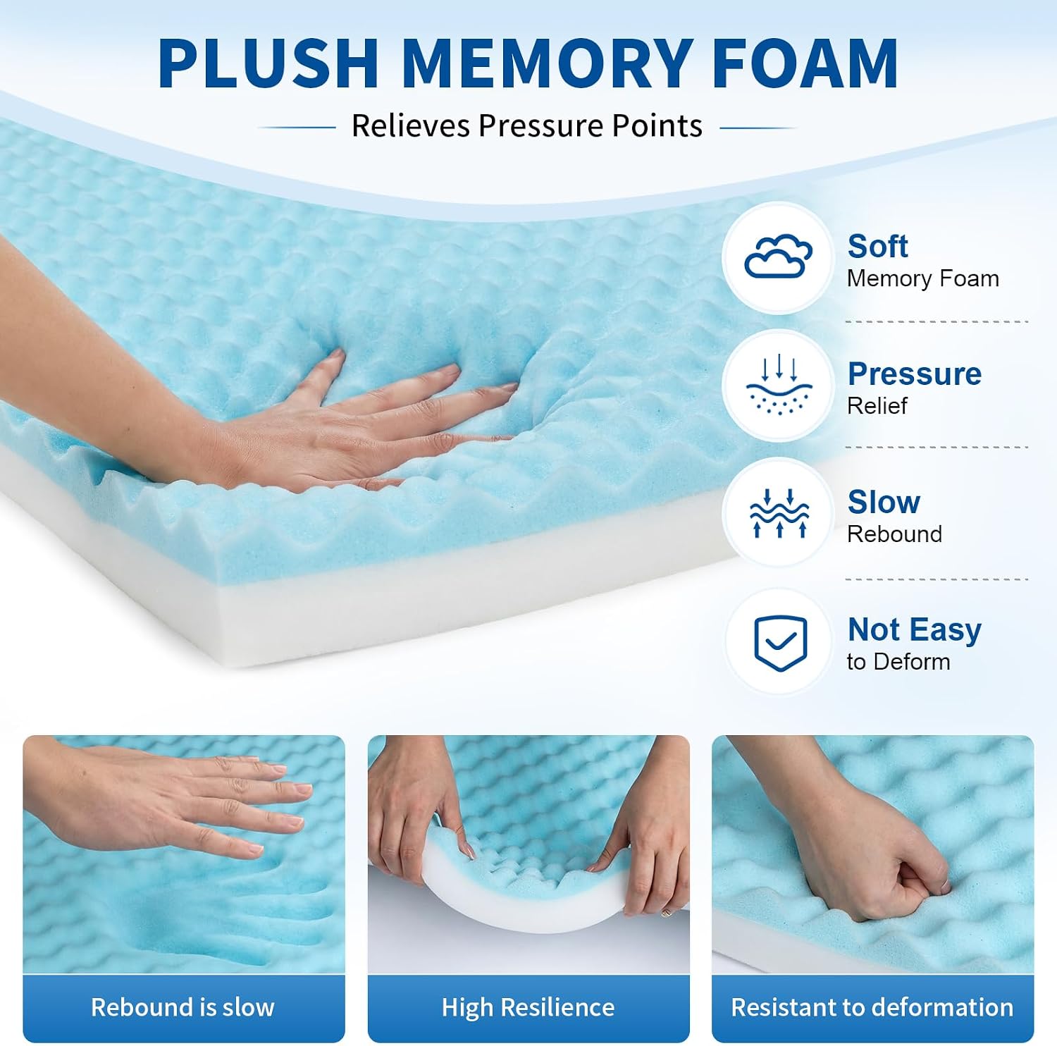 Upholstery Foam 72"x24"x2",0.8 Inch Egg Crate Memory Foam Can Relieve Pressure.Cut to Size Foam Replacement Pad for Sofa Sag Support DIY Projects Chairs Sofas Home