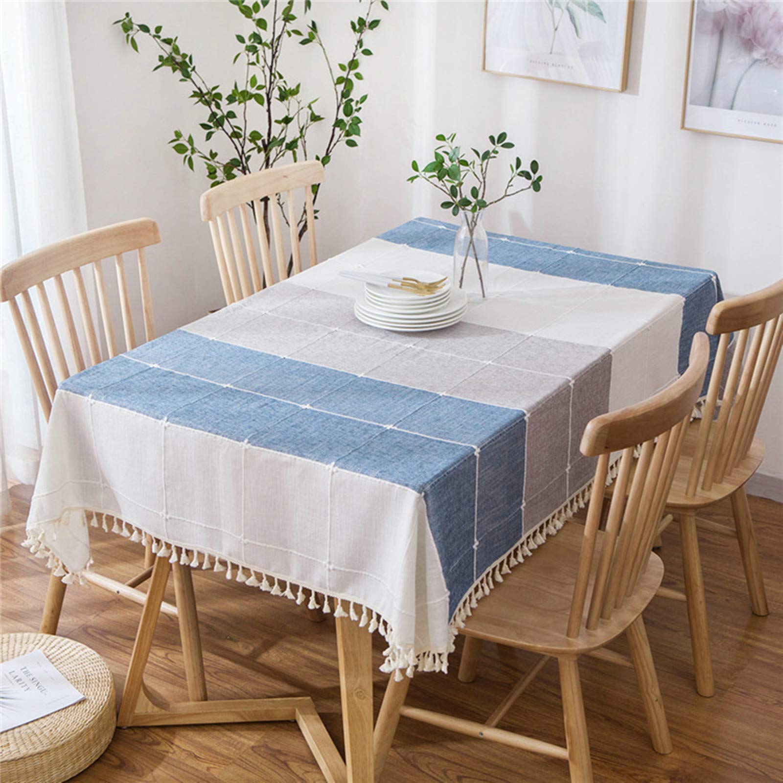 Nappe coton 140x220cm toile de fond décorative moderne à rayures