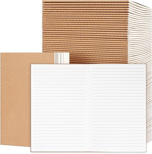 Miniatura 36 de EOOUT 80 cuadernos de papel kraft para niños, diarios en blanco a granel, libros de bocetos, cuaderno de composición de 60 páginas, 80 gsm, 8.3 x