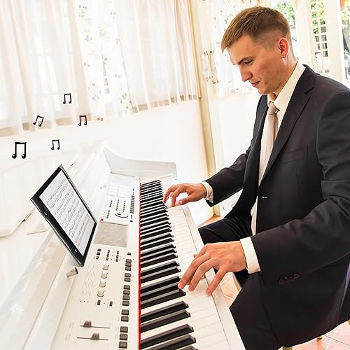 Miniatura 15 de Outus Carpeta musical con 2 agujeros de 7.5 x 6.3 pulgadas, de PVC, impermeable, para guardar archivos de partituras (negro, doble disponible)