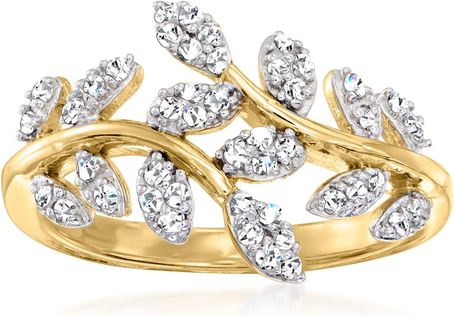 Ross-Simons 0.33 ct. t.w. Diamond Vine Ring in 18kt Gold Over Sterling