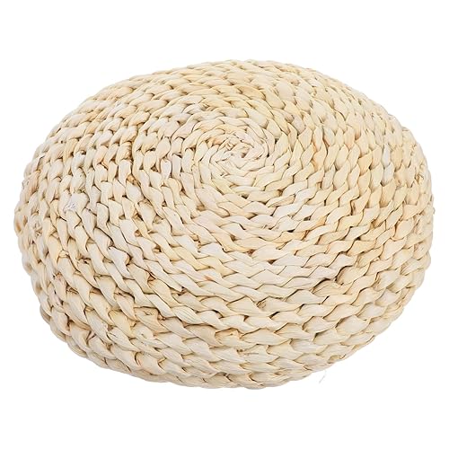 Round Straw Weave Cushion with Space Cotton Filling Comfortable Handmade