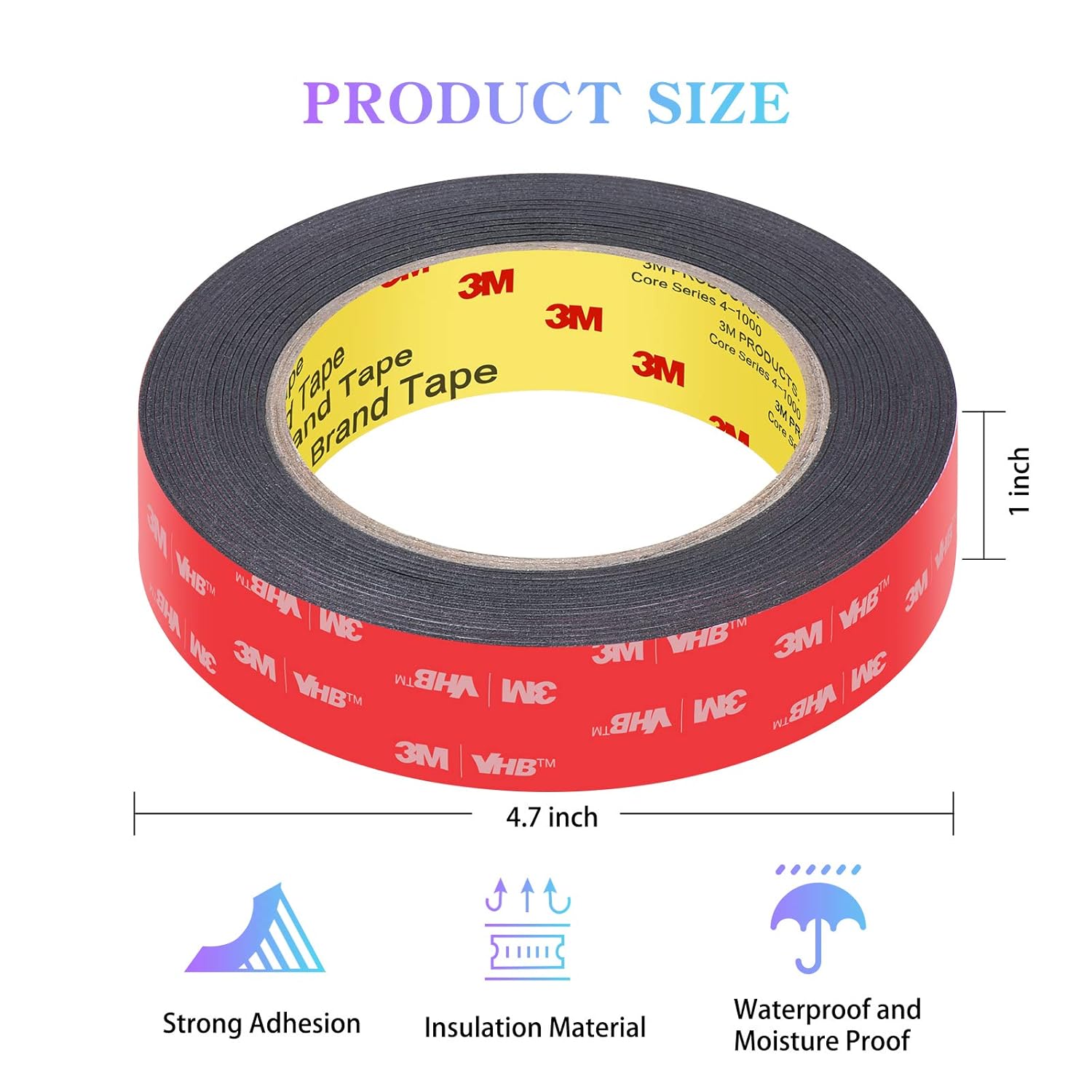 Buy Sumilka Double Sided Tape Heavy Duty 16ft Length 25 4mm Width 1 1 Thick Waterproof Mounting Tape Easy To Apply For Outdoor Home Office Wall Accessories Made Of 3m Tape Online In Turkey