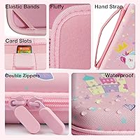 Vista 6 de Pink Unicorn Carrying Case Compatible with Nintendo Switch (NOT OLED or LITE) with Dockable Protective Grip Case+Screen Protector+Unicorn Stickers