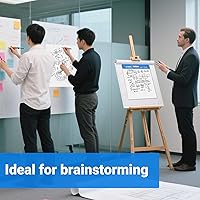 Vista 9 de AFMAT Sticky Mini Easel Pads, 15 in x 18 in Flip Chart Paper for Teachers, Super Sticky & Bleed-Resistant, Self-Stick Easel Paper for