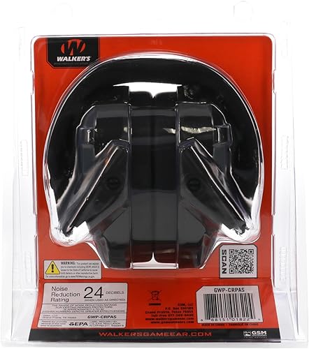 Miniatura 10 de Walker's Muff Razor Slim Low Profile Compact Plegable 27db Nrr Gun Range Disparo Protección Auditiva Pasiva