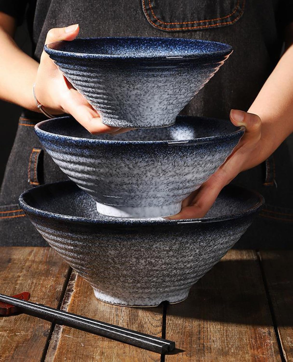 Keramik-Nudelschalen-Set (2-teilig), Ramen-Suppenschale den Esstisch Hause
