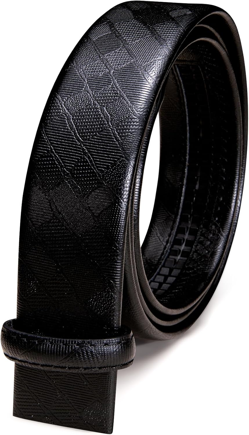 Barry.Wang Ratchet Belt Buckle Strap Replacement 1 3/8”,Leather Belt Straps for 40MM Slide Click Buckle,Trim to Fit - Image 8