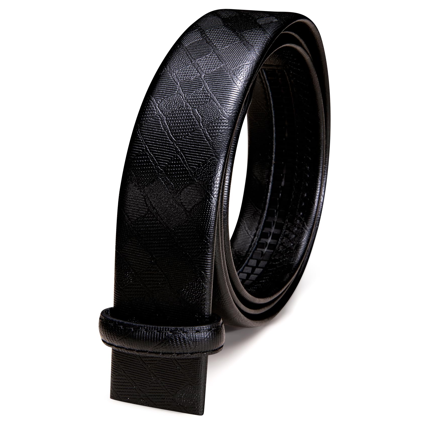 Barry.Wang 1 3/8" Leather Ratchet Belt Strap Replacement – Fits 40mm Slide Buckles, Trim To Fit - View #7