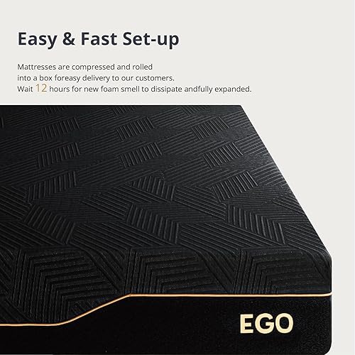 Miniatura 6 de EGOHOME 14 Inch Twin XL Memory Foam Mattress for Back Pain, Cooling Copper Gel Bed in a Box, Foam Made in USA, CertiPUR-US Certified, Therapeutic