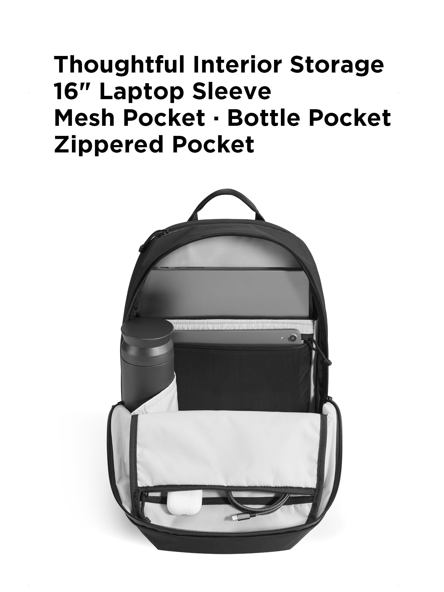 ALPAKA Essential Backpack 16L – Lekki Plecak na Laptopa | Dla laptopów 16-calowych, wewnętrzna kieszeń na butelkę, wodoodporny Axoflux 210D, idealny do pracy i podróży