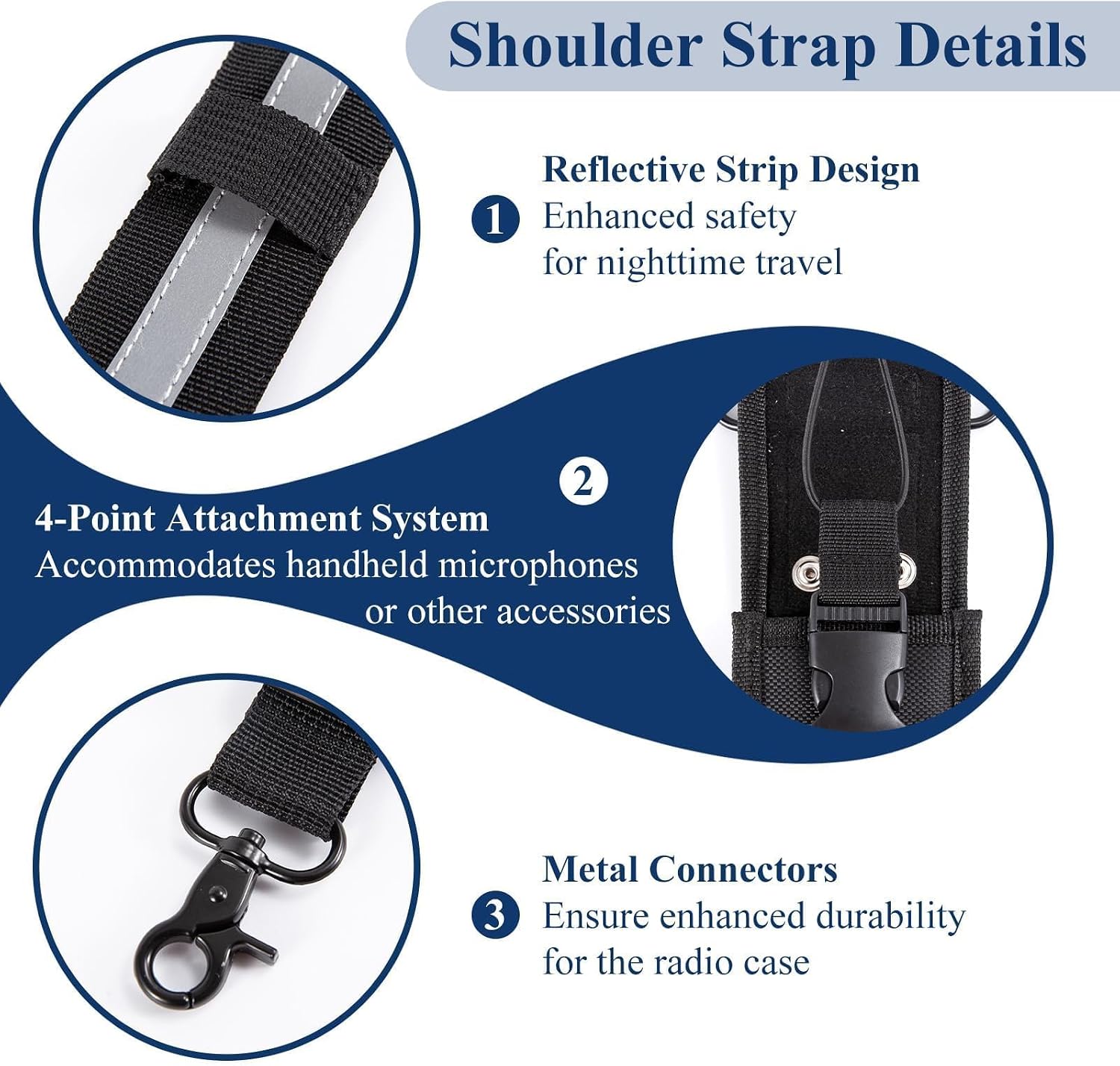 Firefighter Radio Strap,Radio Holster,Firefighter Radio Strap and Holder,3M Reflective Shoulder Straps Adjustable Belt,Bundle Bags,Nylon Padded,Sling Strap,Anti-Sway,for EMS EMT Firefighters Polices