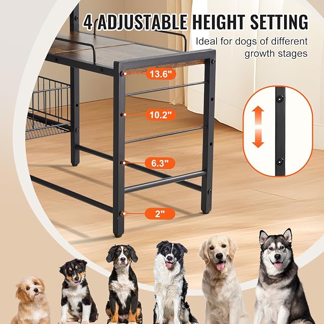 Foto 3 de 8 de VEVOR Estación de Alimentación 92x27x75 cm Comedero Elevado para Perros Soporte Elevado para Cuencos…