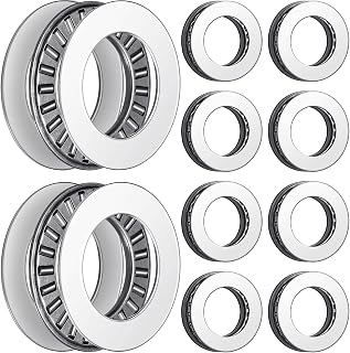 10 Sets Thrust Needle Roller Bearings with Washers 0.75 Inch Bore 1.25 Inch OD Industrial Bearing with Nice Load Carrying Capacity and Stiffness NTA1220 2TRA Thrust Needle Roller Bearing