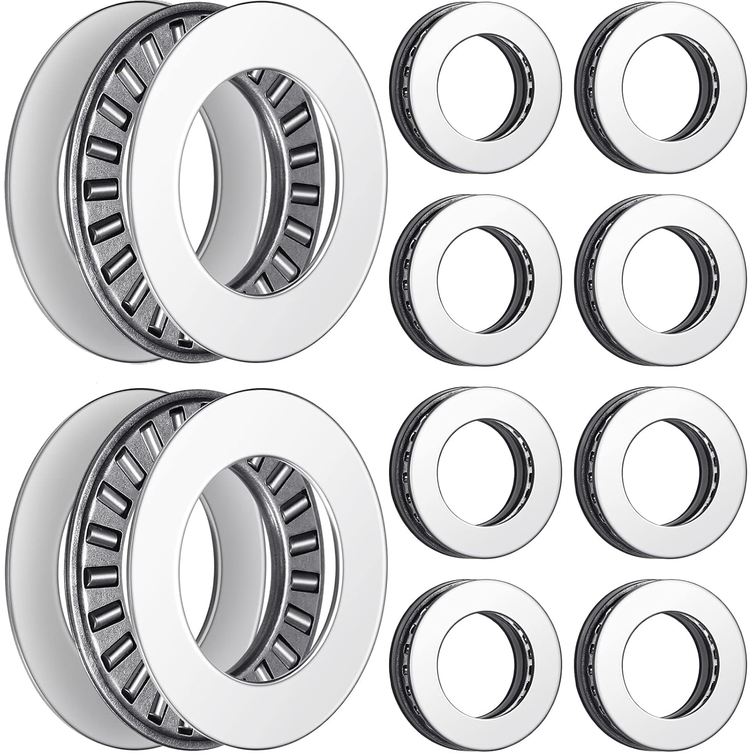 10 Sets Thrust Needle Roller Bearings with Washers 0.75 Inch Bore 1.25