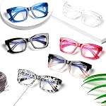 ZOECENT6 Pack Oprah Style Verres de lecture pour les femmes Blue Light Blocage des lecteurs carrés d'ordinateur avec charnière de printemps