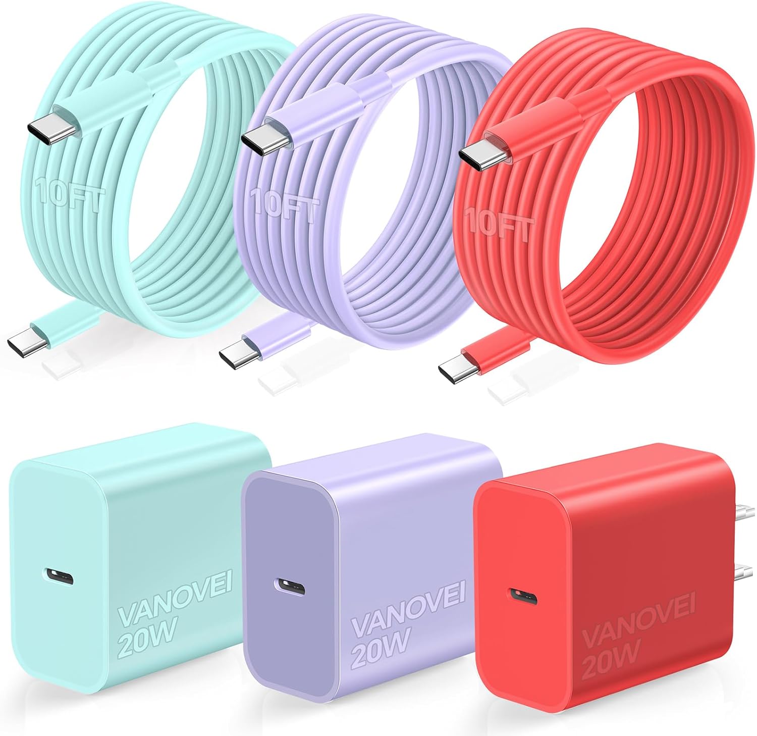 Compatible with iPhone 17 16 15 Charger Fast Charging,Type C Chargers USB C Charger Block with 60W 10FT Compatible with iPhone 16 Pro Max/16 Pro/16 Plus/15 Pro/15 Pro Max/15 Plus/15,S24/S23