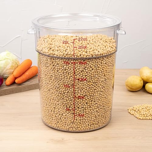 Miniatura 3 de Restaurantware Met Lux - Contenedores de almacenamiento de alimentos de 22 cuartos de galón, 10 recipientes redondos de almacenamiento comerciales,