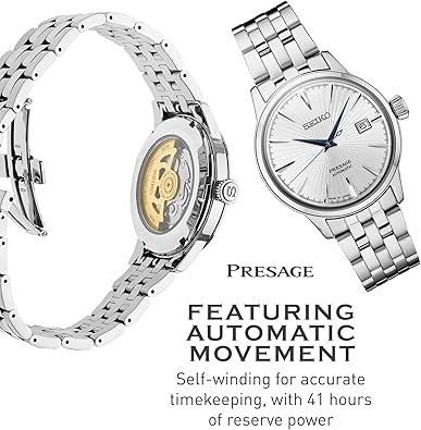 SEIKO Automatic Watch for Men - Presage Collection - Stainless Steel, Water-Resistant 50M