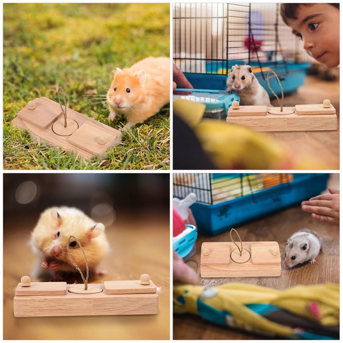 VICASKY Jouet Hamster en Bois Lot 2 Pièces, pour Recherche de Nourriture