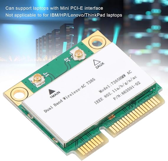 Mini PCIE WiFi Card, DualBand Wireless Adapter, 802.11AC Half Mini PCIE Interface Wireless Network Card, Maximum Speed Support 867Mbps