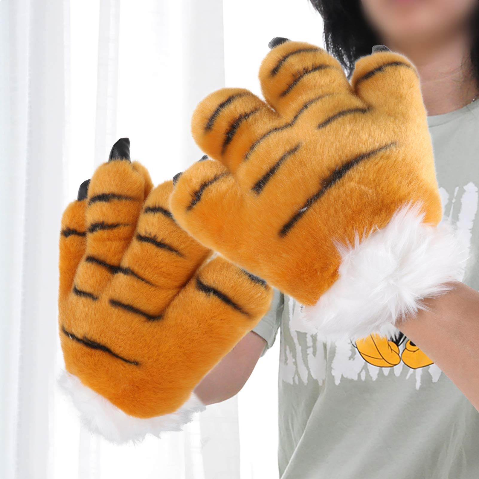 TOYANDONA Handschuhe Kostüm Tier Handschuhe Pfote Tier Kostüm Zubeh?r Party Cosplay Zubeh?r für Weihnachten Geburtstag Silvester Gelb Spielzeug