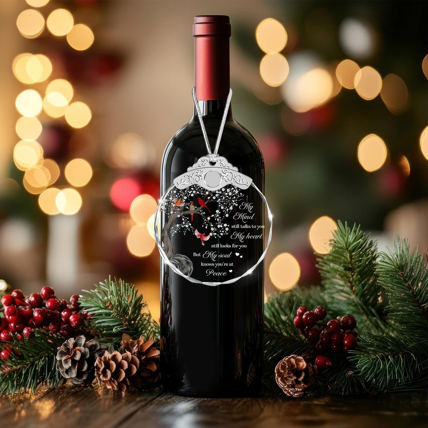 Glass Ornament - My Soul Knows You're at Peace - Memorial Ornament - Sympathy Gift for Loss of Loved One - Funeral Keepsake - Xmas Mother's Day Decor - Bereavement Keepsake - Image 6