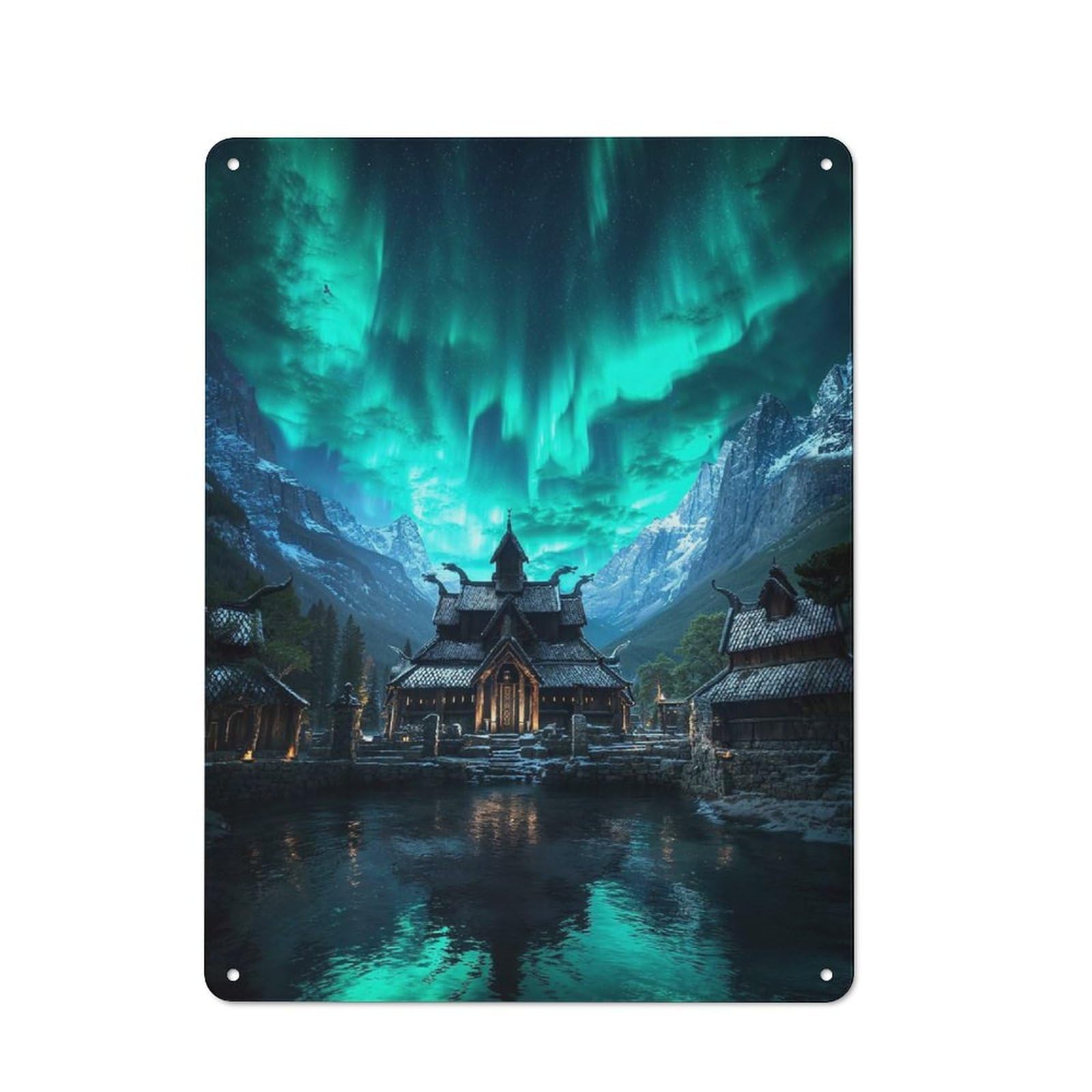 Junmoney Style-2 Vintage Tin Sign With Last Sanctuary Of The Boreal Flame Design 40X30cm, Nostalgic Nostalgic Wall Art For Living Room, Hallway, Kitchen Or Cafe