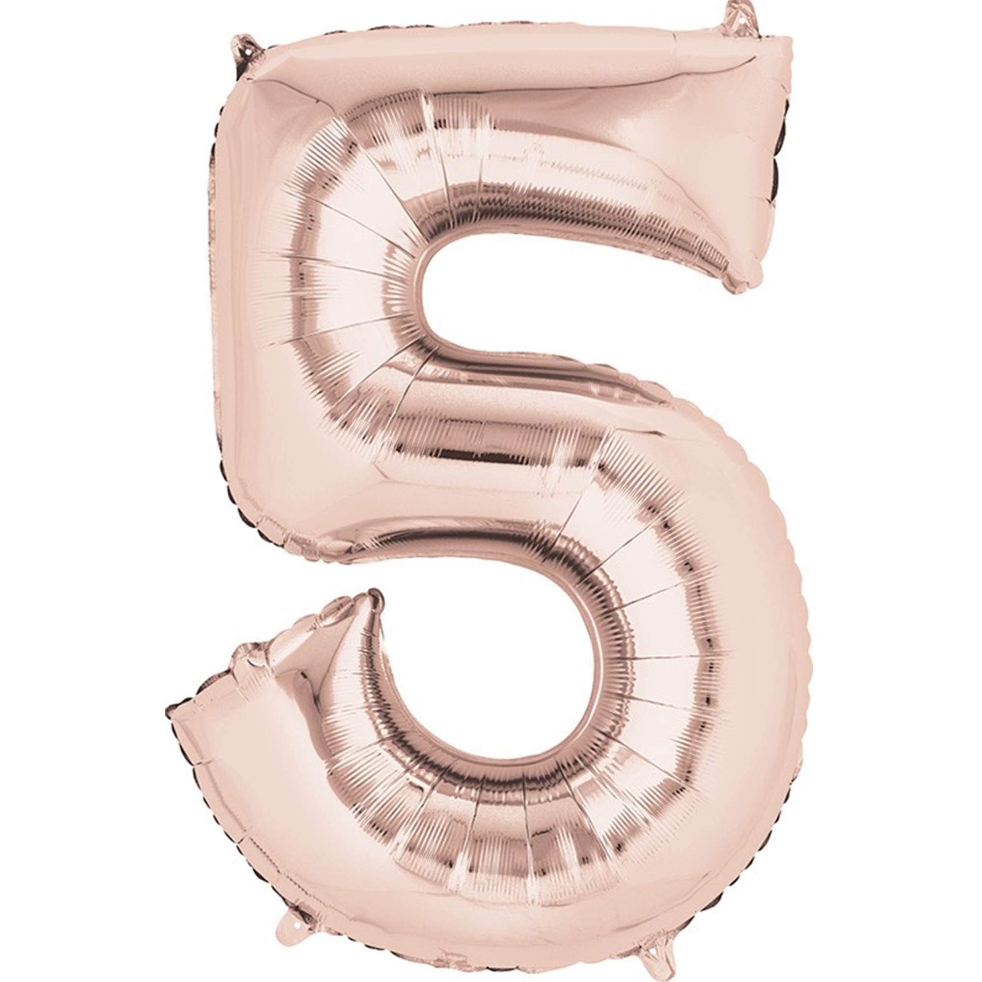 Amscan Anagram 3621601 - Number 5 Rose Gold Foil Balloon - 32" โ image 1