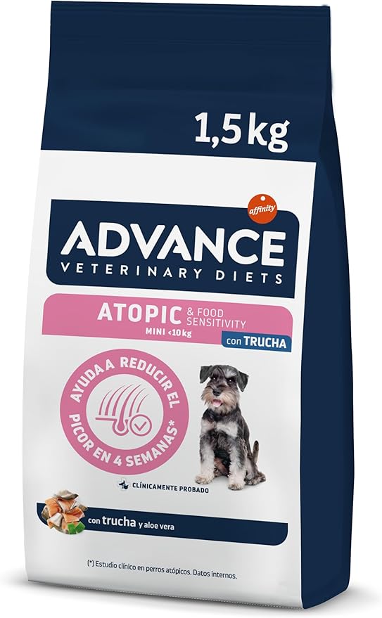 Advance Veterinary Diets Atopic Mini - Pienso para Perros con Dermatitis Atópica y Trucha - 1,5kg