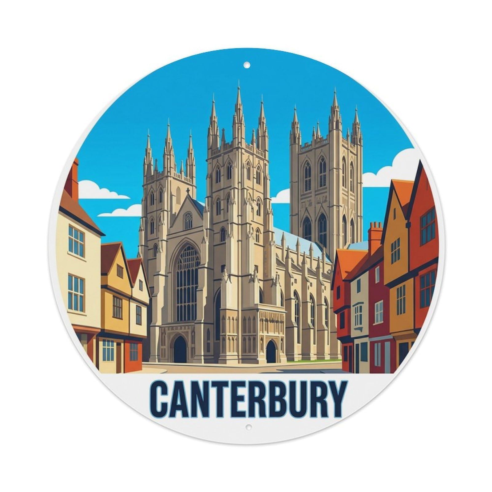 Metal Tin Sign England Vintage Travel Canterbury