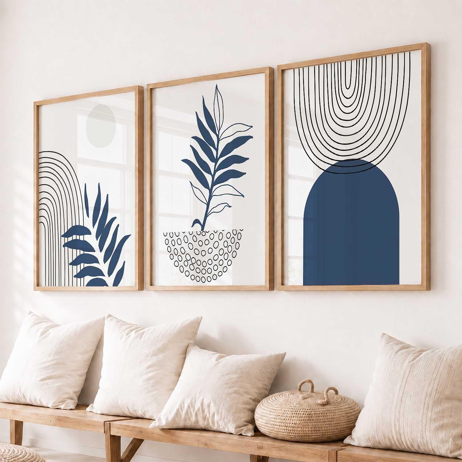 BOHO Wall Art Set - 3 Minimalist Frames -9 BOHO Wall Art Set - 3 Minimalist Frames -9